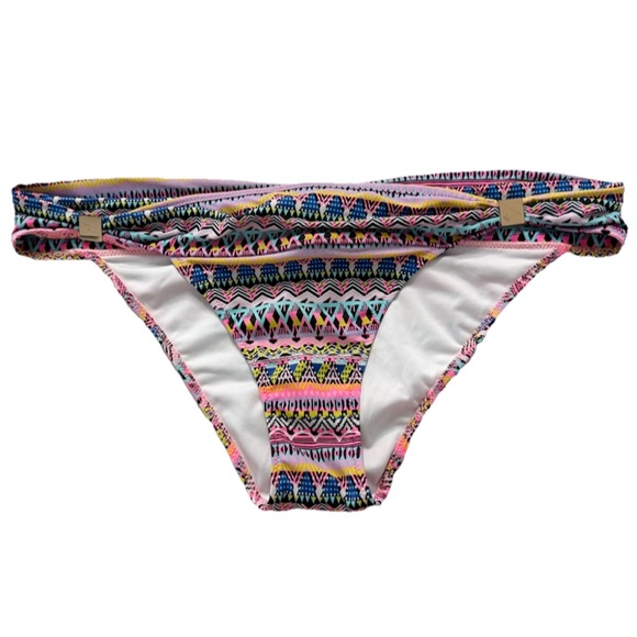 Victoria’s Secret Bikini Bottom The Hottie Cheeky Women’s M Swim Gold Logo Aztec - Picture 4 of 6